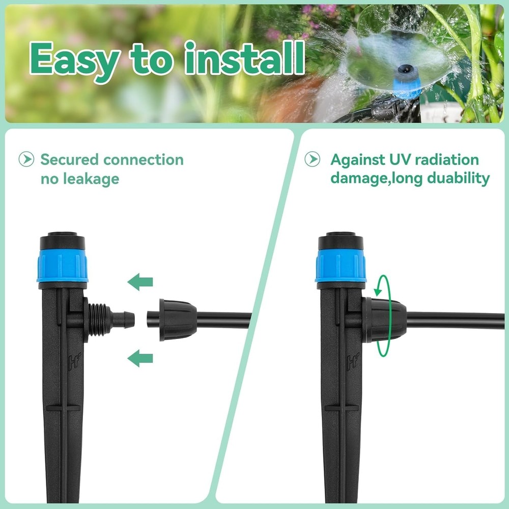 Efficient 1/4" Drip Emitters - Adjustable Flow Water Drippers for Gardens, 25pcs