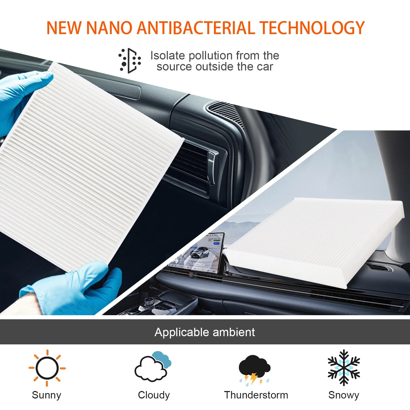 Cabin Air Filter for Hyundai Santa Fe Azera Sonata Kia Optima Sedona GMC Terrain