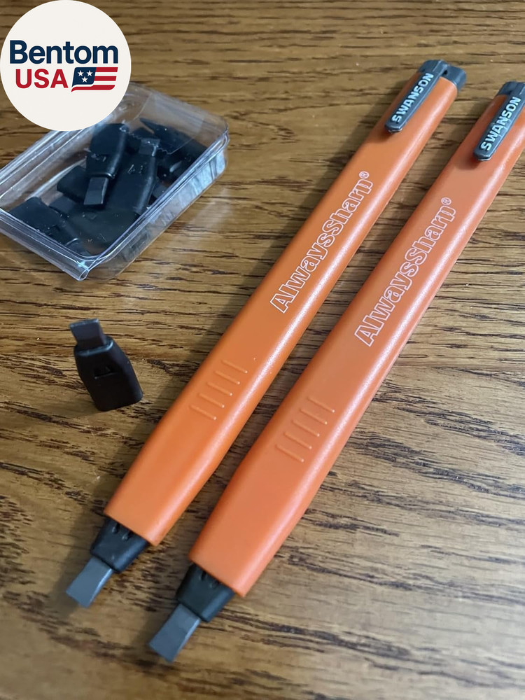 Co CP216 Alwayssharp Refillable Mechanical Carpenter Pencil, Two Pack, with 8 Mo