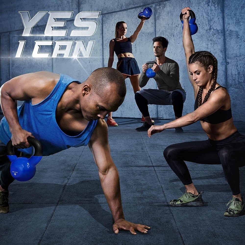 High-Quality Vinyl Coated Kettlebell - Comfortable Grip for Optimal Performance