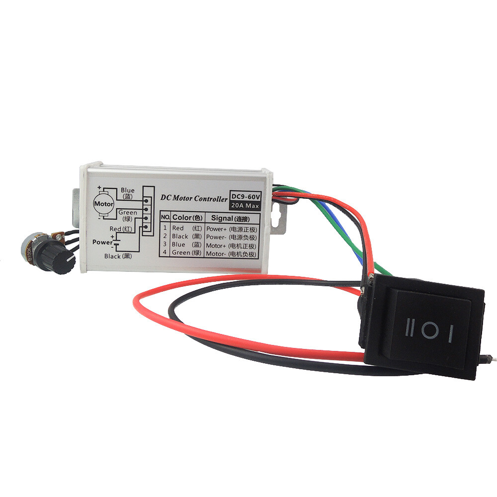 DC 9-60V PWM Motor Stepless Variable Speed Controller Reversible Switch CW / CCW
