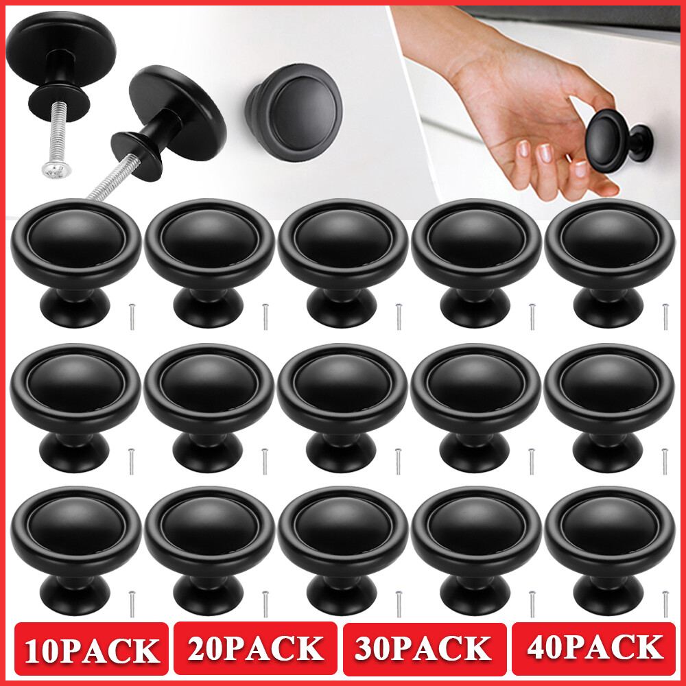 Cabinet Knobs Hardware Bedroom Kitchen Drawer Cupboard Handle Pulls Matte Black