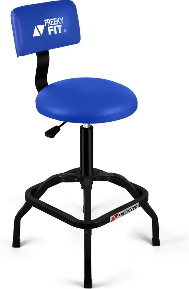Shop Stool with Backrest Mechanic Garage Padded Workbench Stool for Workshop