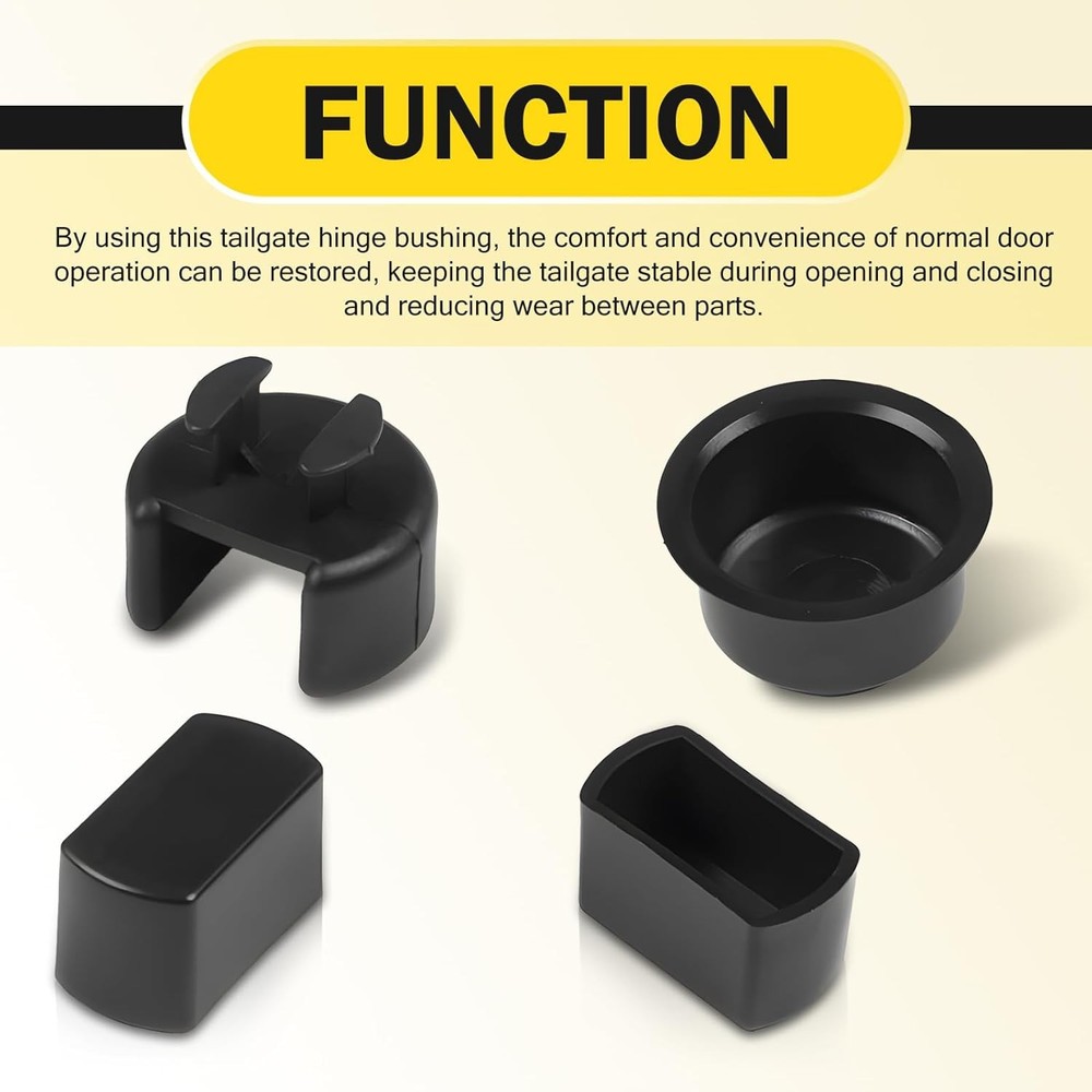 4 PCS Tailgate Hinge Pivot Bushing, ABS Rust-Proof Insert for Left Right Beds an