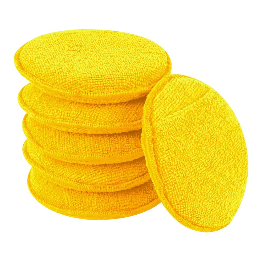 Hovom 6PCS Microfiber Wax Applicator, 5" Round Applicator Pads, Soft Automoti...