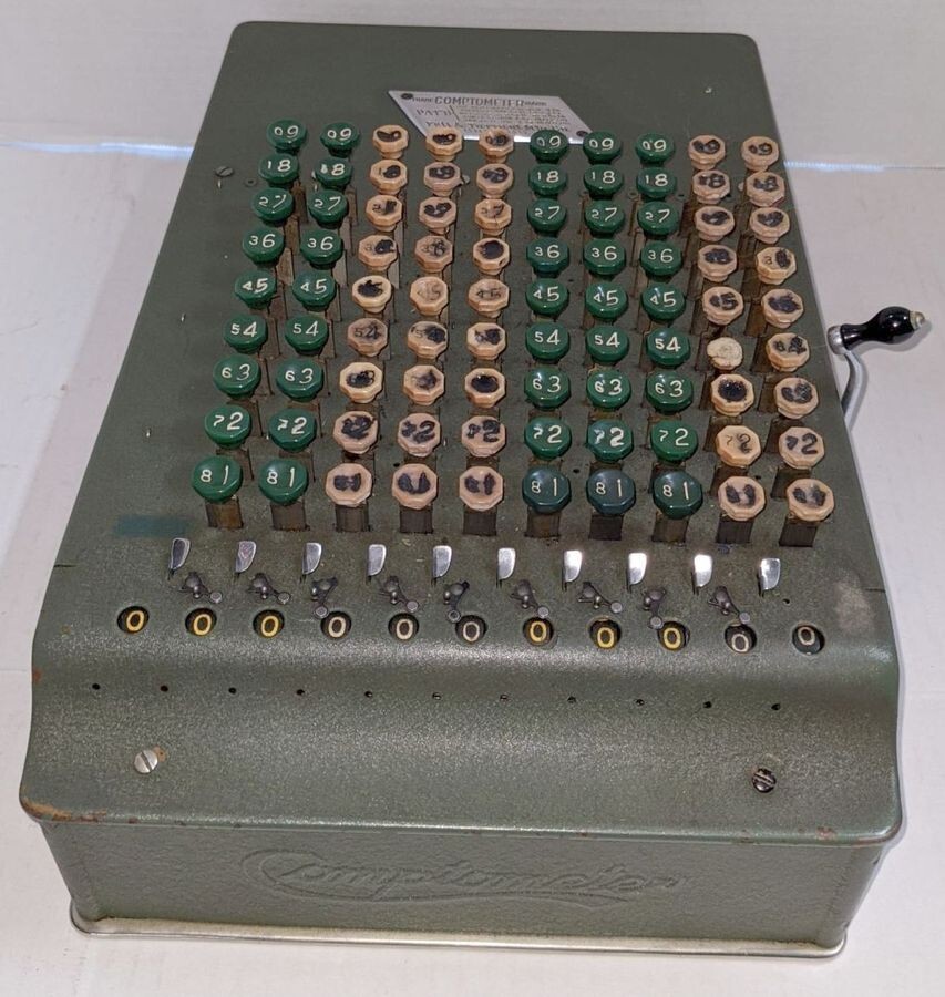 ANTIQUE / VINTAGE COMPTOMETER ADDING MACHINE - FELT & TARRANT MFG. - CHICAGO