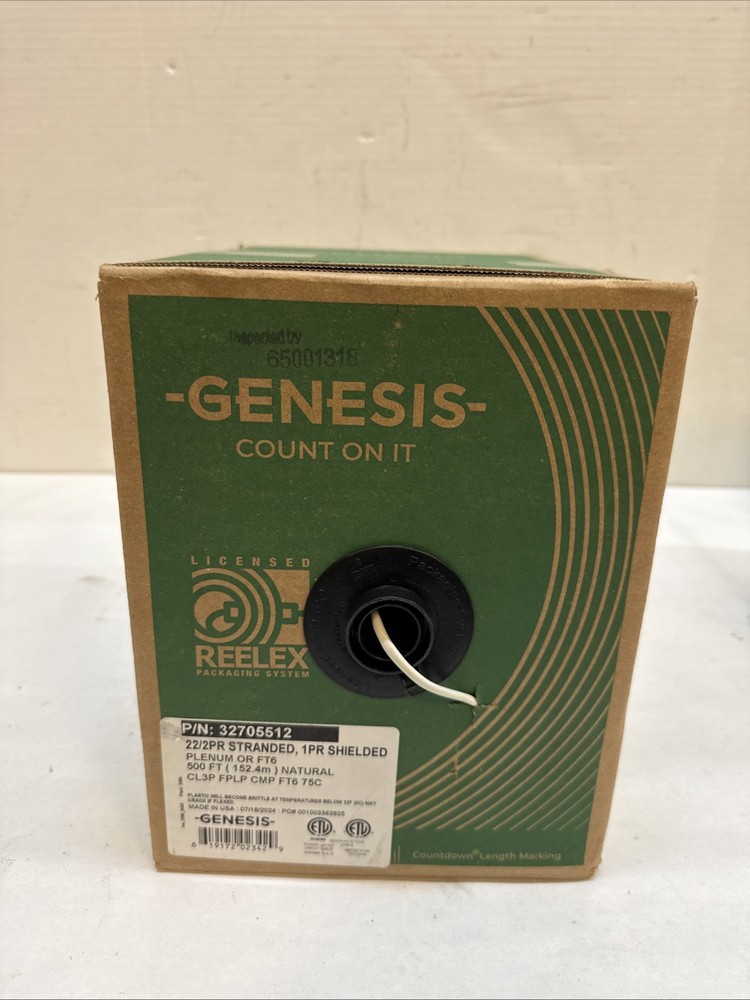 Genesis 32705512 22/2-Pair Stranded 1-Pair Shielded Cable, Plenum 500ft