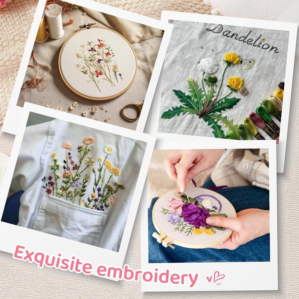 Embroidery Stitch Book Kit, Complete Medium, Multicolor