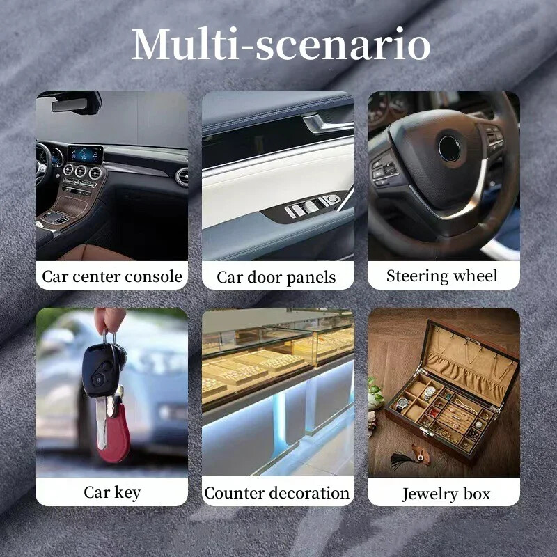 Self Adhesive Faux Suede Fabric Wrap Film Sticker Stretch DIY Car Interior Craft