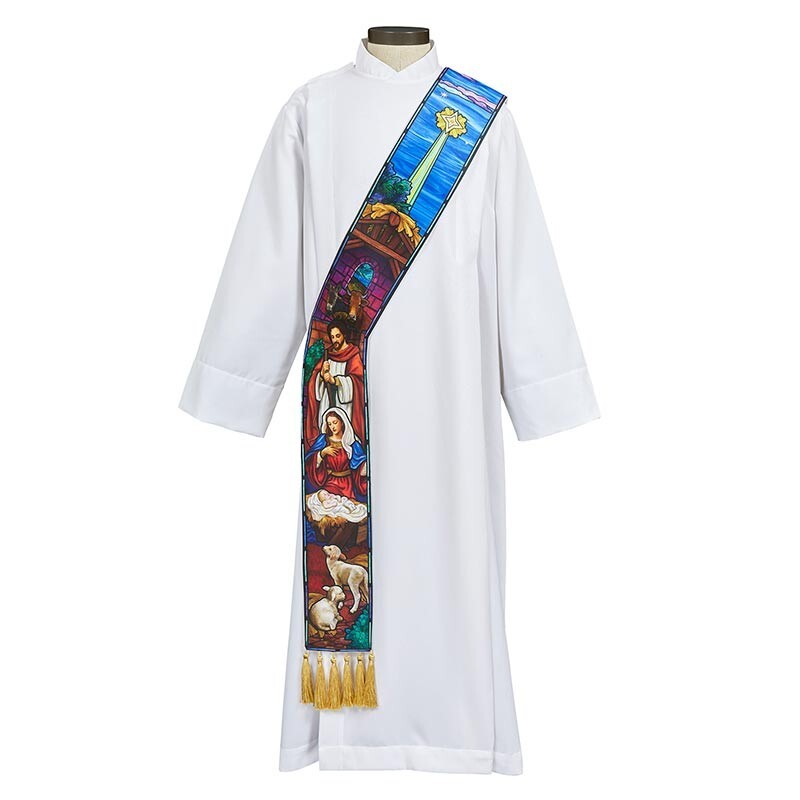 Stained Glass Nativity Deacon Stole
