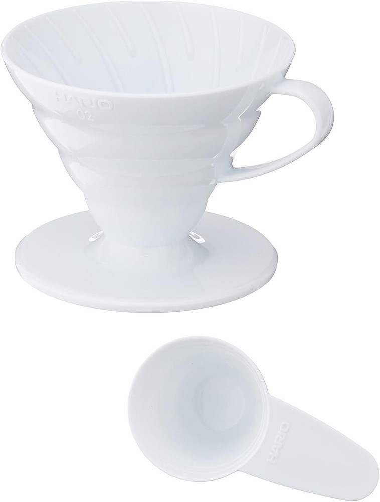 V60 Paper Coffee Filters & Plastic Coffee Dripper Bundle Size 02