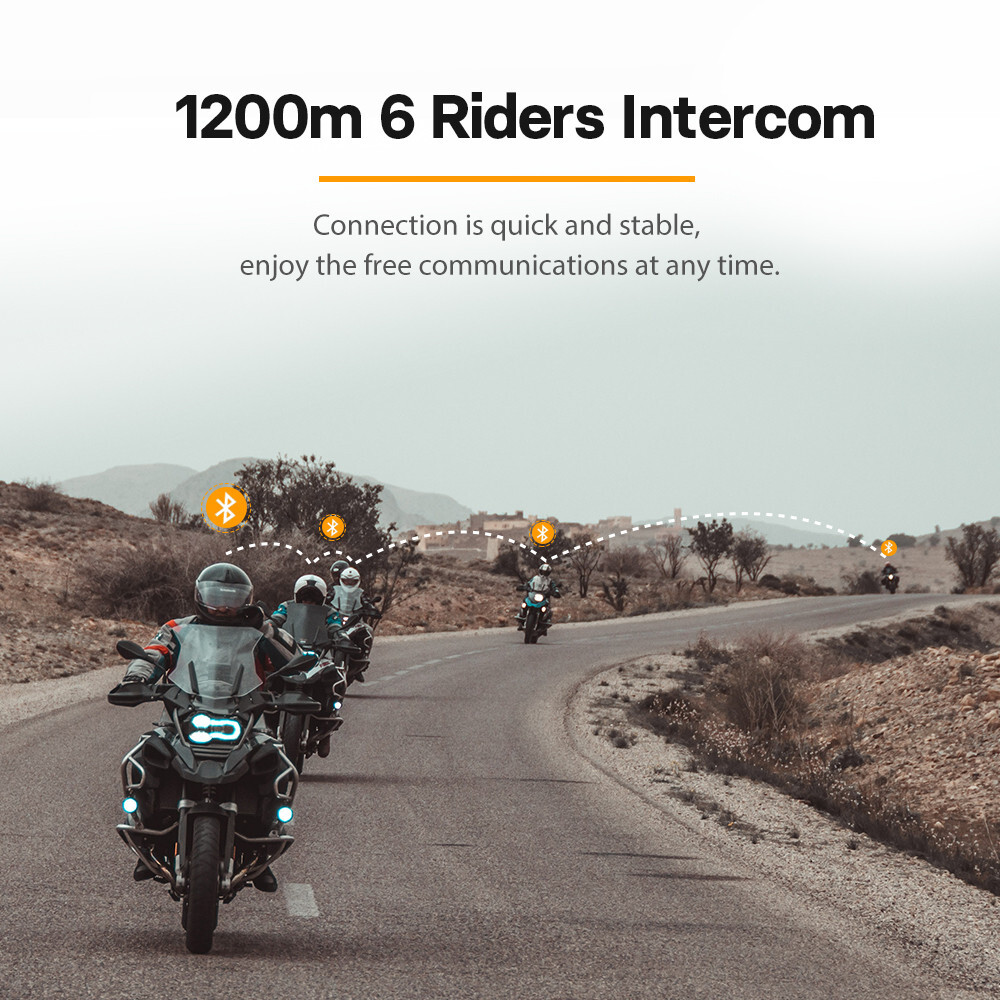 2 x Motorcycle Intercom Bluetooth Intercomunicador Moto Bluetooth Music Share