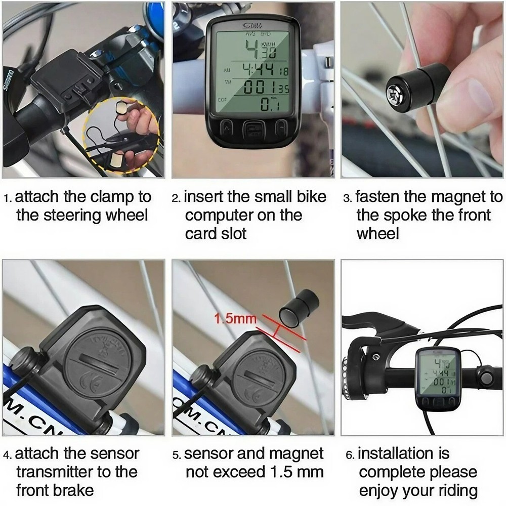 Waterproof Wired LCD Digital Cycle Bike Computer Bicycle Speedometer Odometer