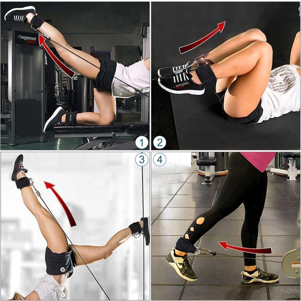 Ankle Strap for Cable Machine, 1 Pair Ankle Bands for Working Out Ankle Cuffs
