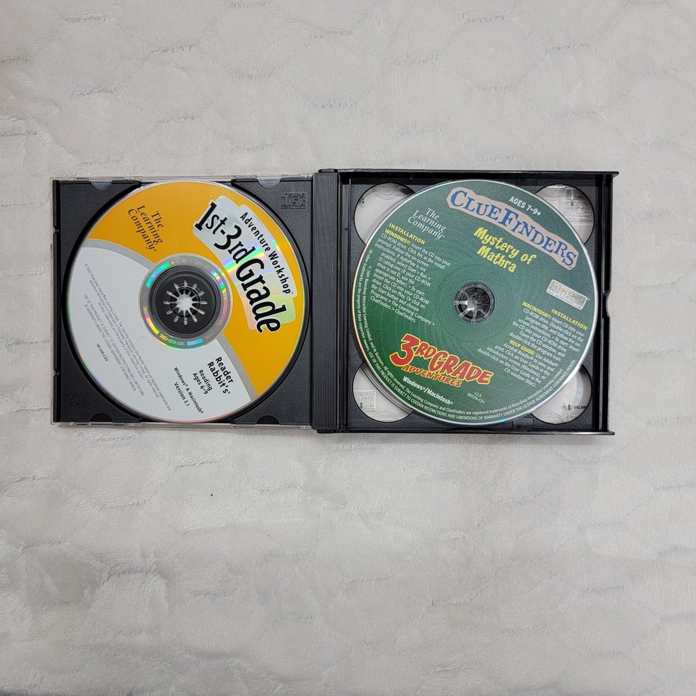 Adventure Workshop 1st-3rd Grade 3 PC CD-ROM Set Reader Rabbit ClueFinders Math