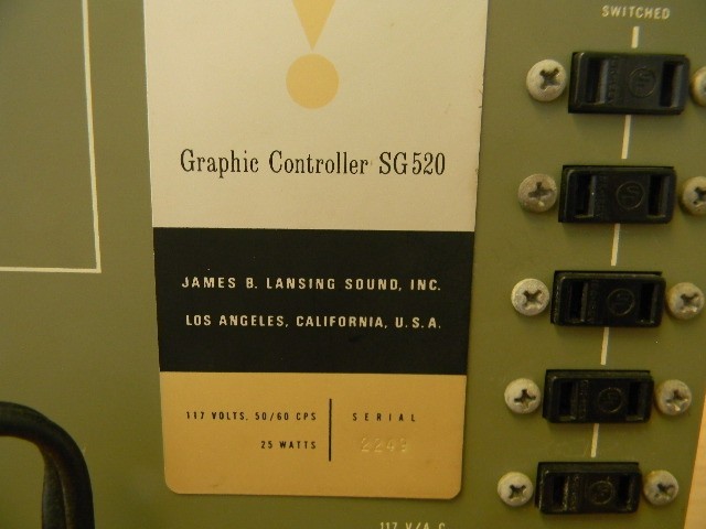 JBL SG520 Graphic Controller Preamplifier vol. control broken