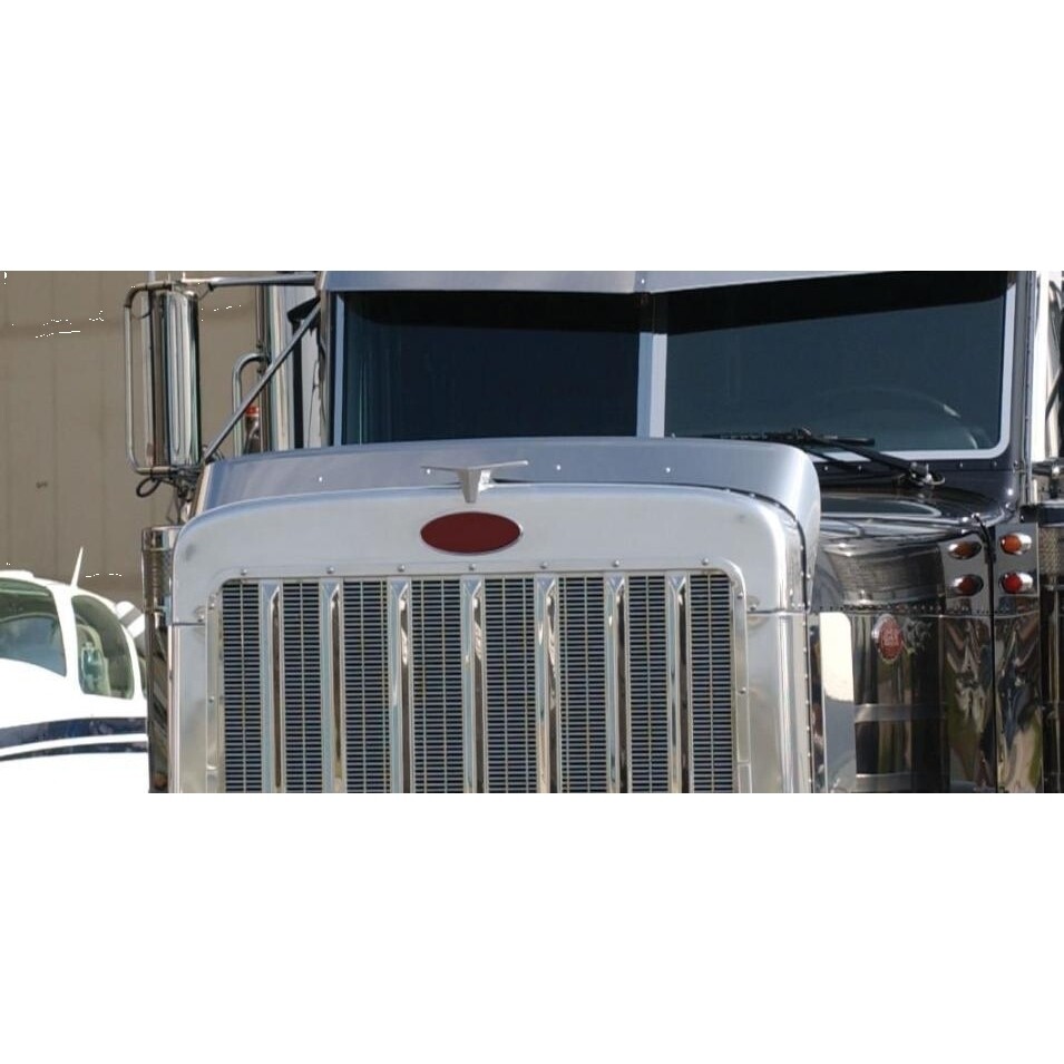 Peterbilt 379 Long Hood Model Stainless Bug Deflector