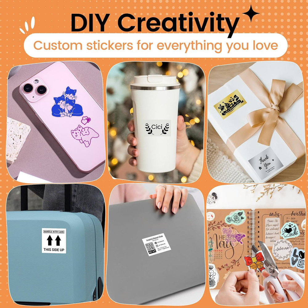 Mini Sticker Printer- Mini Printer Sticker Maker Machine M02, Print Pods Suitabl