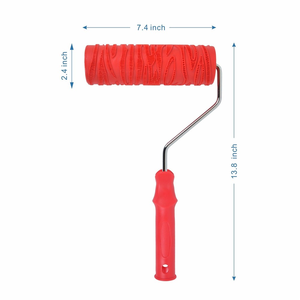Hanroy 8'' Patterned Paint Roller for Wall Decoration Classic Texture 2008T