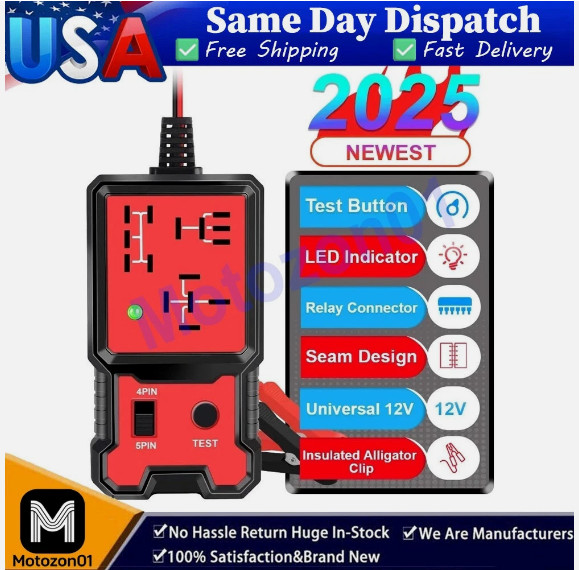 New Automotive Electronic Relay Car Relay Tester -4/5Pin 12V Car Diagnostic Tool