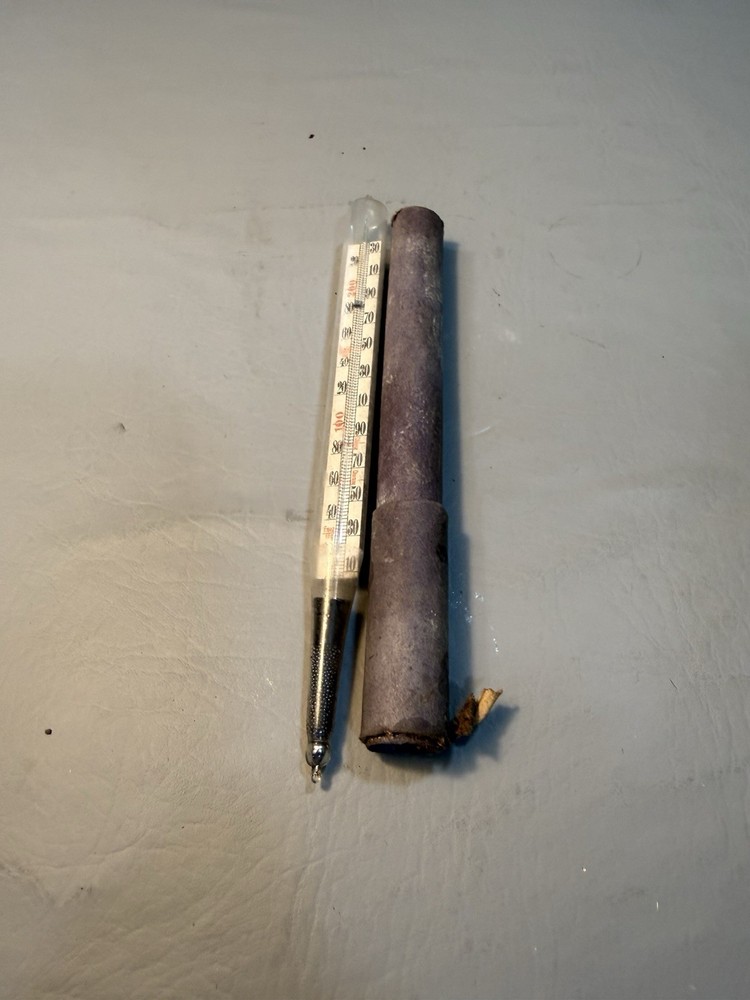 VINTAGE FLOATING DAIRY THERMOMETER WITH CASE
