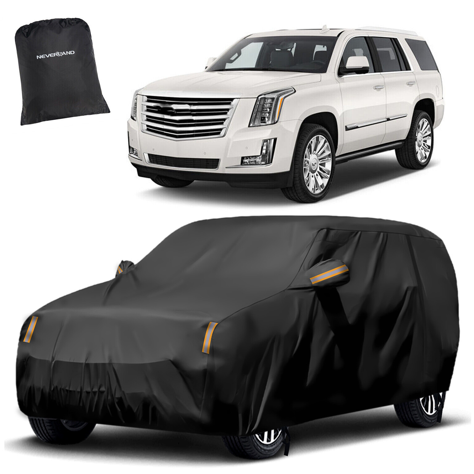 SUV Cover Outdoor Car Protection Waterproof Dust w/ Zipper For Cadillac Escalade
