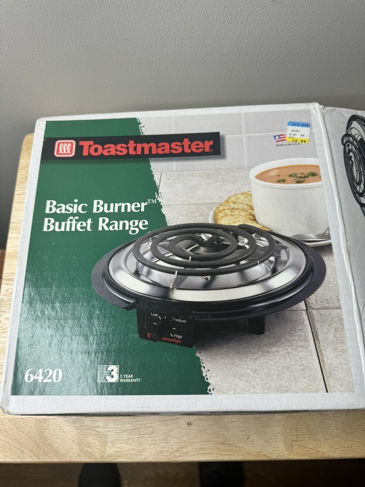 NEW Toastmaster Basic Burner Single Burner Buffet Range #6420 Open Box