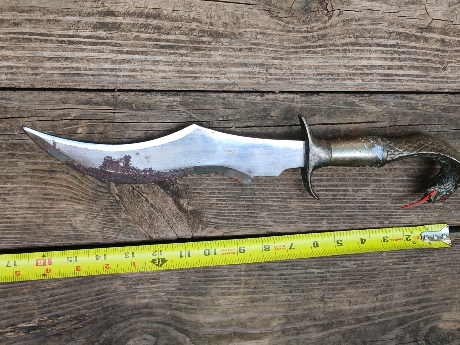 Large Vintage Cobra Snake Knife Occult Ritual Cult Blade 17" OOAK Unusual Unique