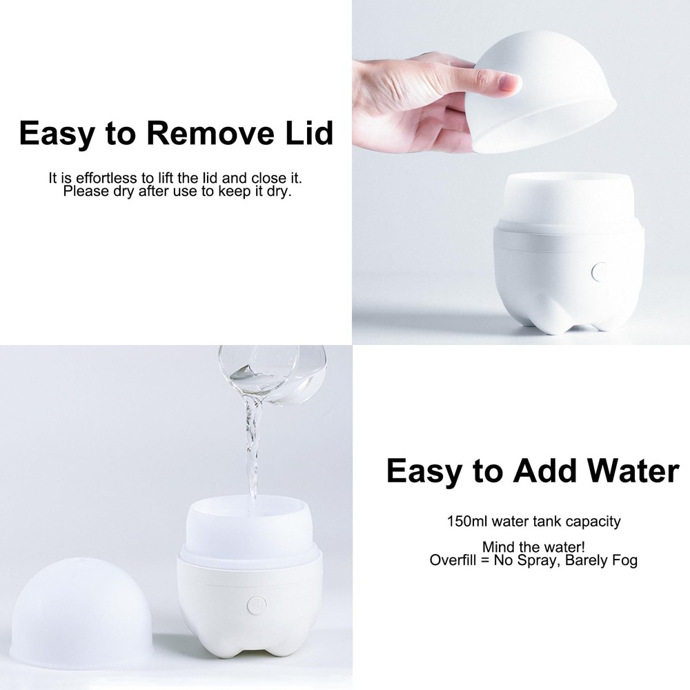 Marchred 150ML Cordless Essential Oil Diffuser, Rechargeable Battery White