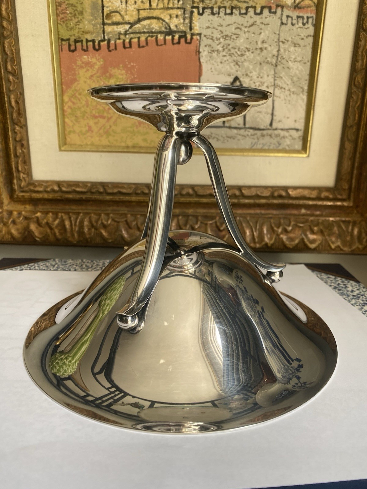 Denmark Danish Silverplate Blossom Bowl Compote Jensen Dragsted Art Deco Nouveau