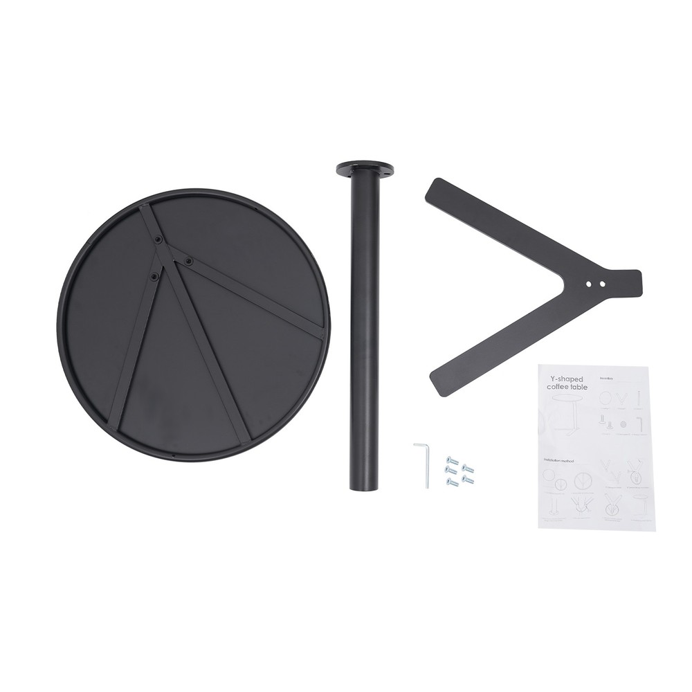 Round Side Table with Y-shaped Base, Side Table for Small Spaces,Couch End Table