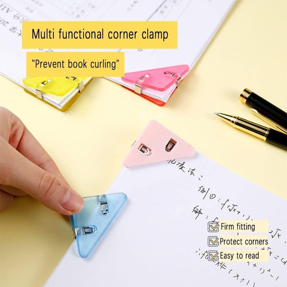 4pc Random Triangle Corner Data Clip,Multifunctional Binder Document Fastener