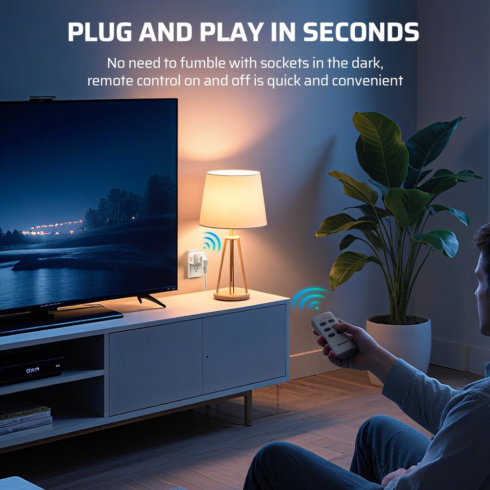 DEWENWILS Remote Control Electrical Outlet 3 Plug Wireless 100FT Wireless