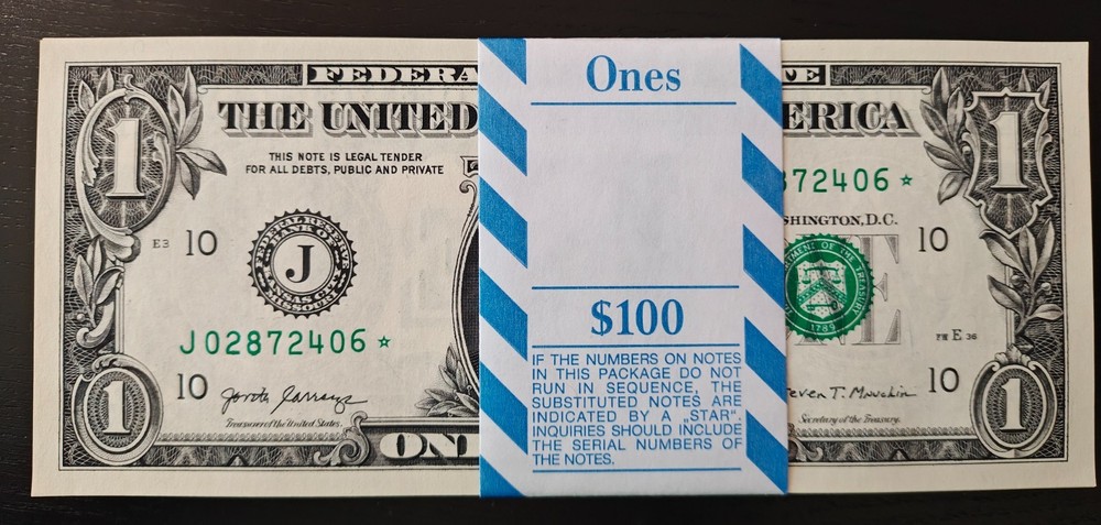 Rare $1 Star Note One Dollar Bill Uncirculated - Consecutive Runs