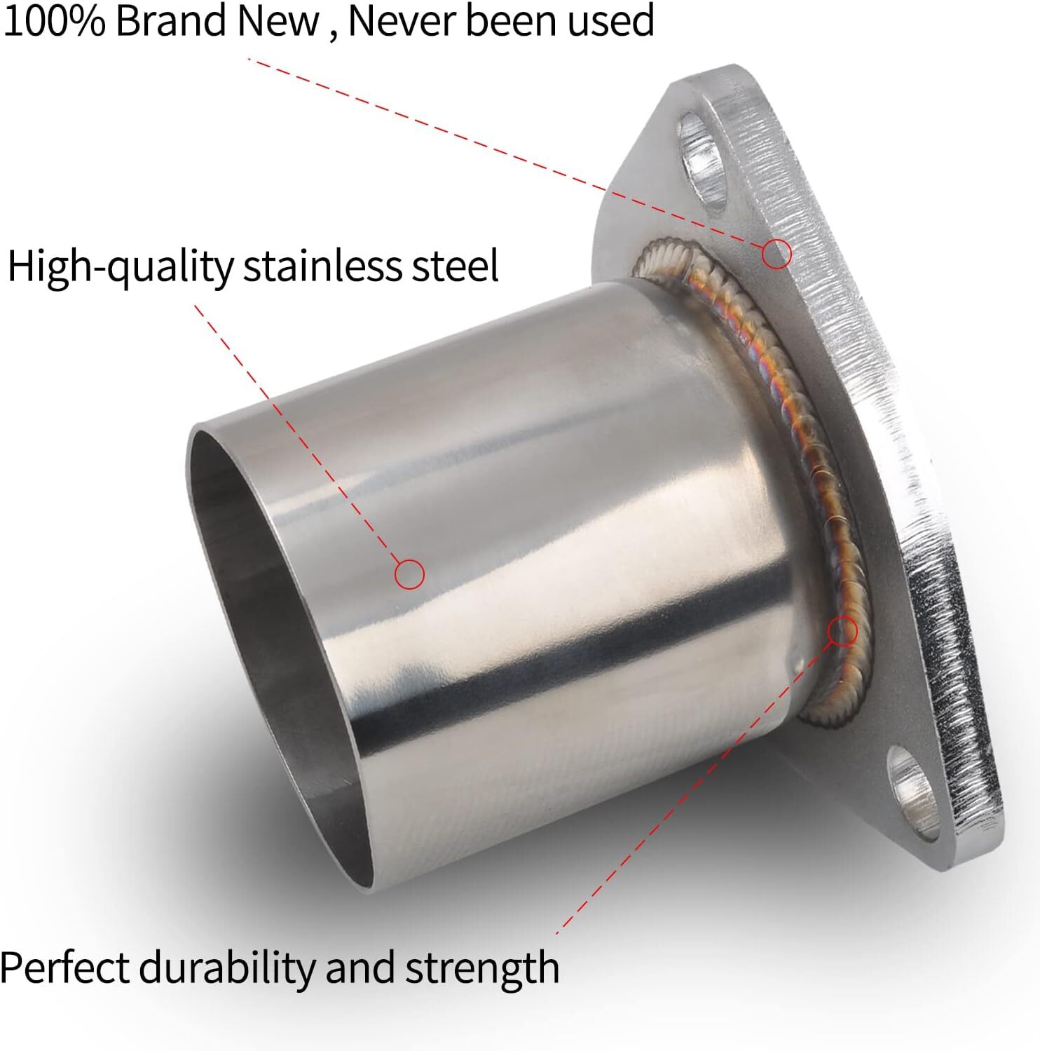 3 BOLTS 2.25" OD Universal Quick Fix Exhaust Triangle Flange Repair Pipe Kit