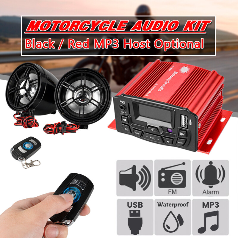 Motorcycle Audio Speaker Kits Bluetooth 4 Wheeler Stereo ATV AUX System FM Radio