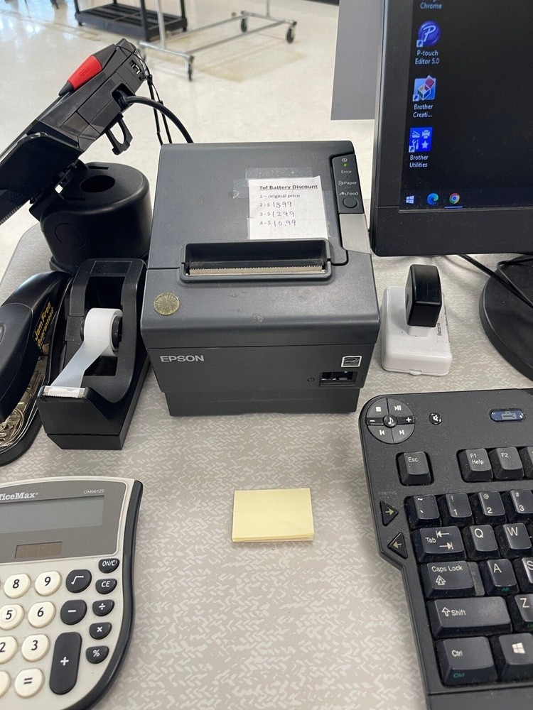 HP Computer, w/Ingenico, scanner, receipt printer, label printer & cash drawer