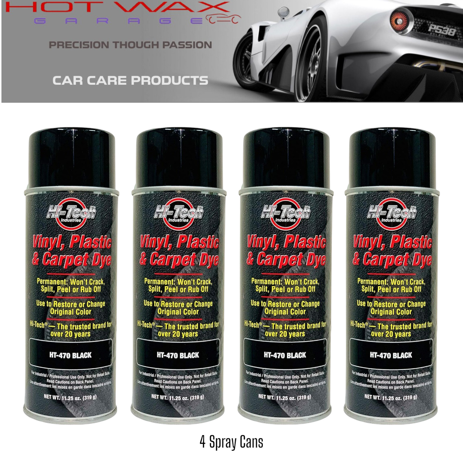 Hi-Tech Vinyl, Plastic & Carpet Dye – Black HT-470 (4 Pack) ***Free Shipping***