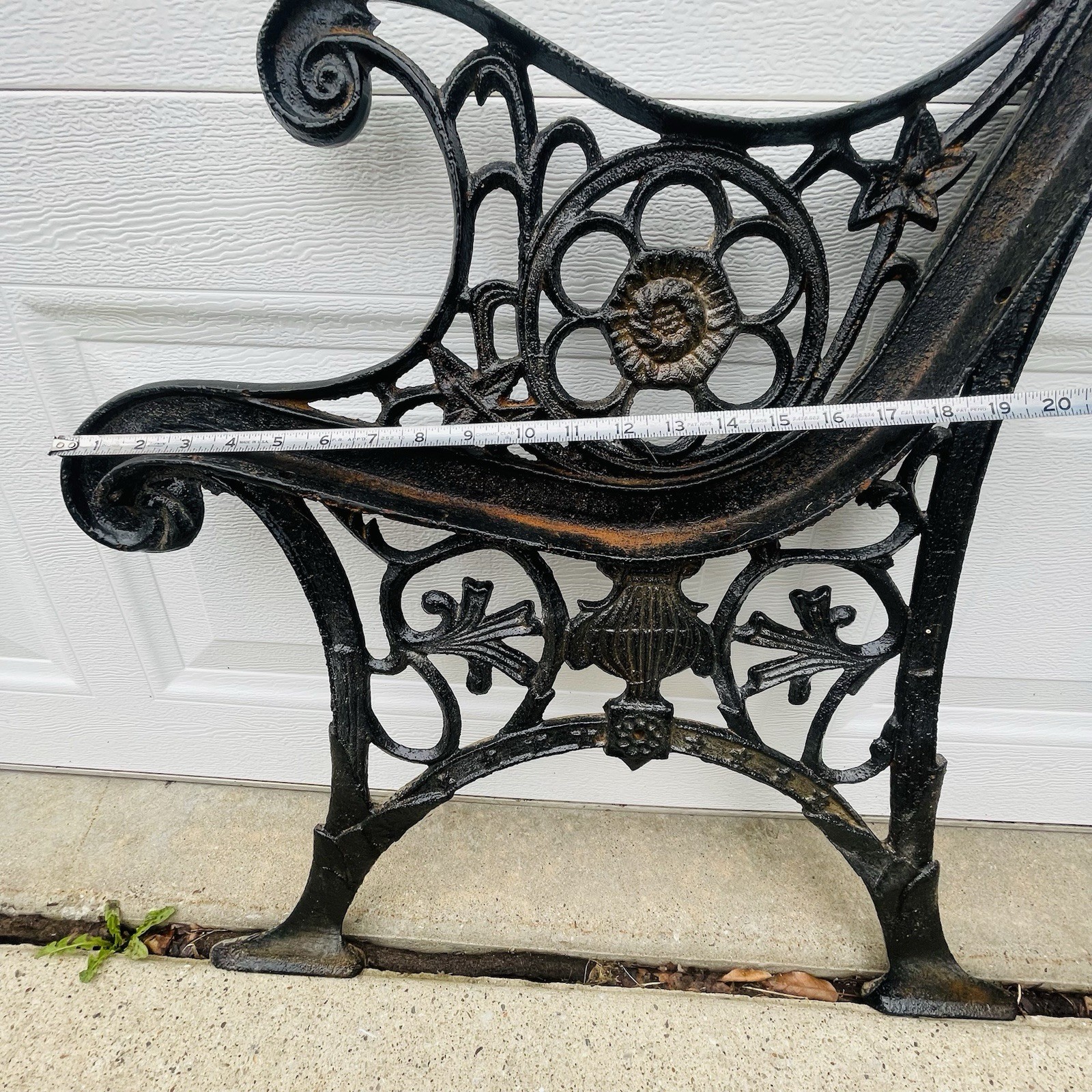 Vintage Cast Iron Park Bench Ends / Legs - Ornate