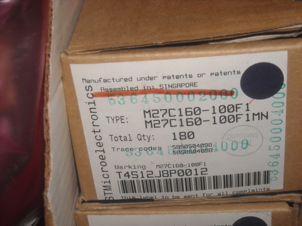 2 pcs ST MICRO M27C160-100F1 16M EPROMs