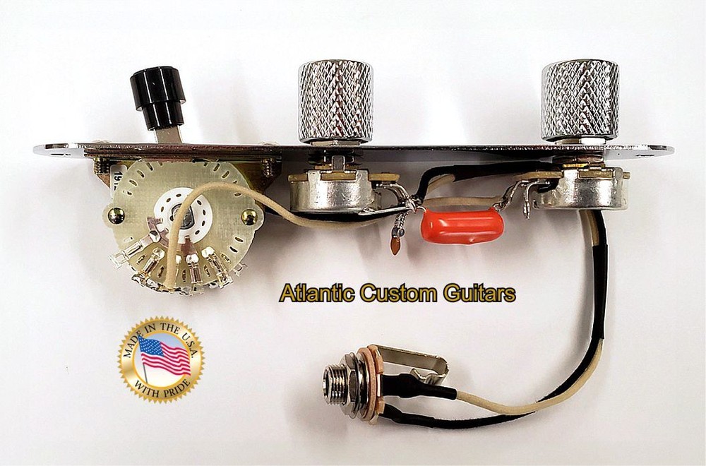Tele Loaded Control Plate with Premium 3-way or 4-way harness and Knobs