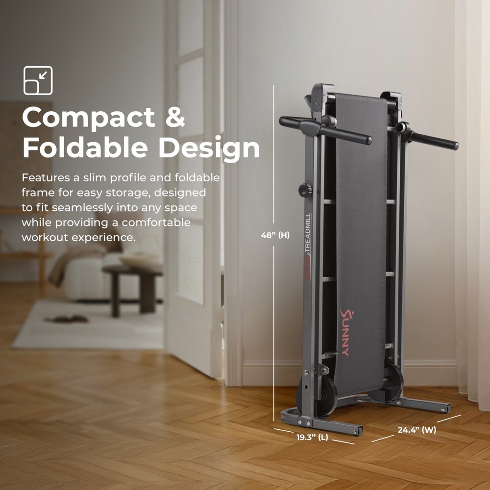 Smart Manual Walking Treadmill Portable Compact Foldable Bluetooth Non-Slip Run