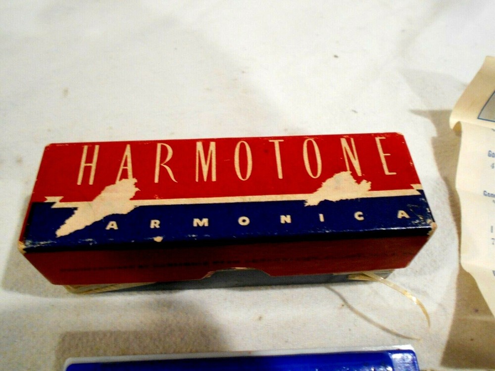 Harmotone Blue Plastic Harmonica Original BOx w/Instructions