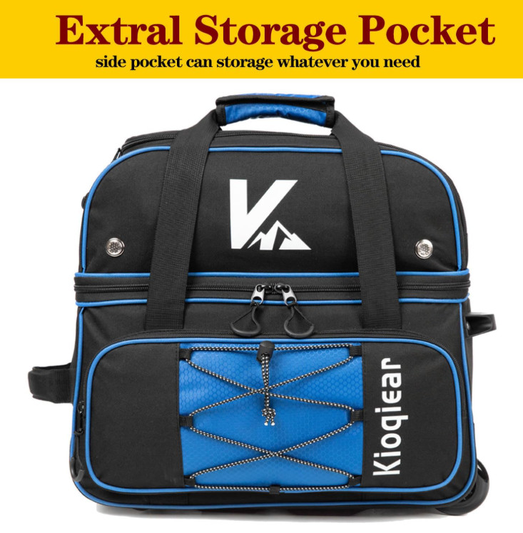 Double Roller 2 Ball Bowling Bag with Large Separate Shoe Compartment