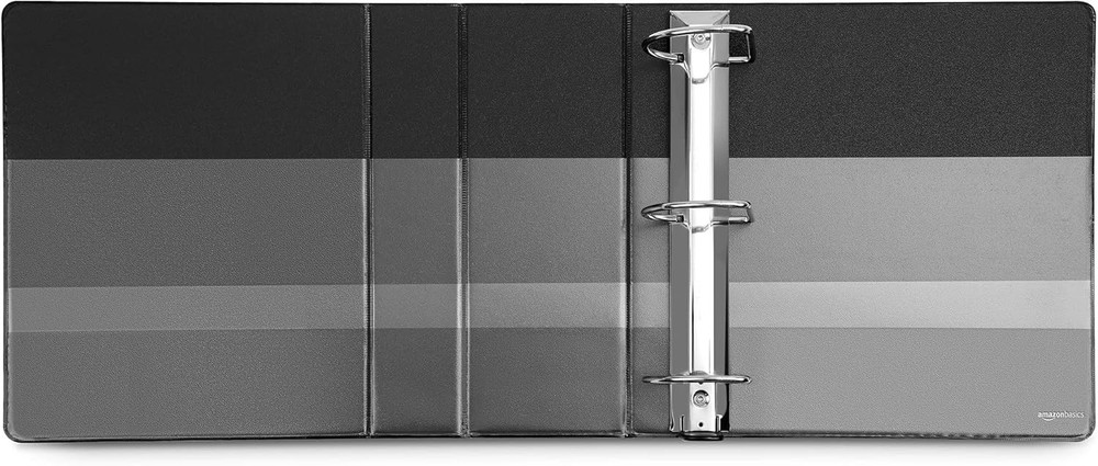 5 inch Binder Heavy Duty 3 Ring Customizable View D-Ring 2-Pack Black