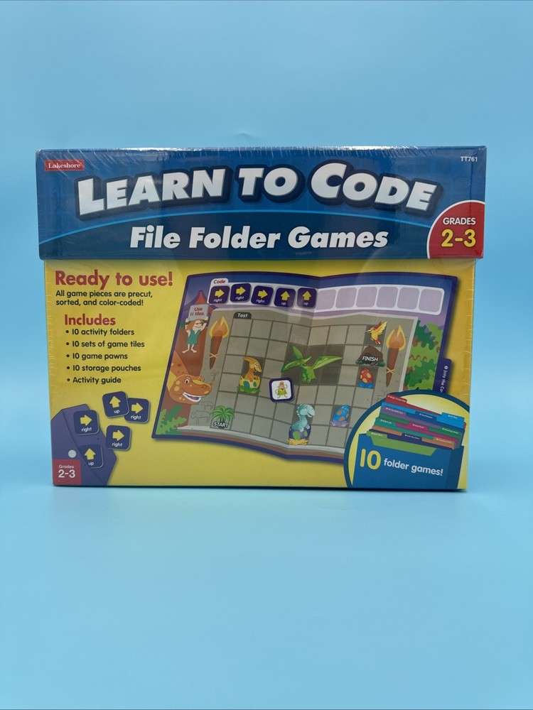 Lakeshore Learn To Code File Folder Games Grades 2-3 - TT761 - New!!