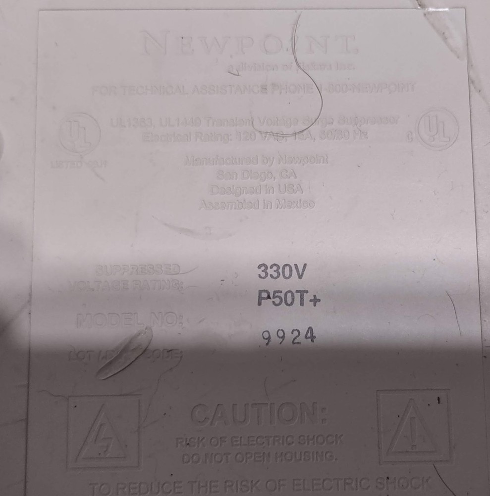 Newpoint Switcher 2000 Plus, 6 Outlet Surge/Noise Protector Power Strip