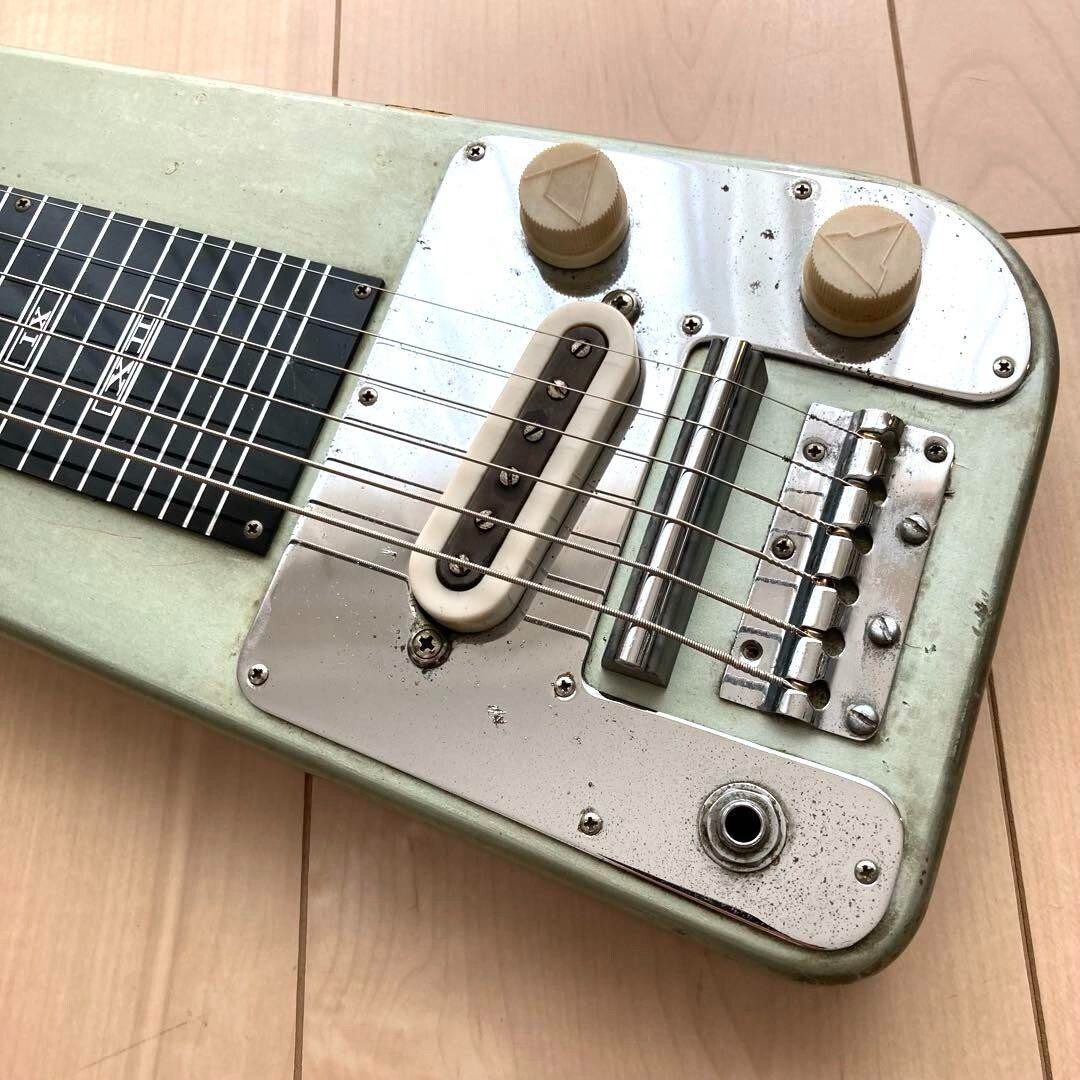 GUYATONE HG-56B Electric Steel Guitar Hawaiian 6-Strings Rare w/Tone Bar