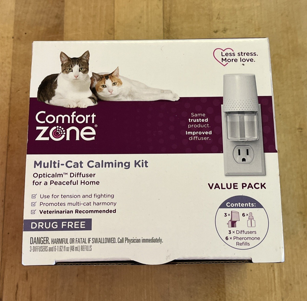Comfort Zone Multi-Cat Calming Kit Value Pack (3 Diffusers, 6 Refills) - NEW