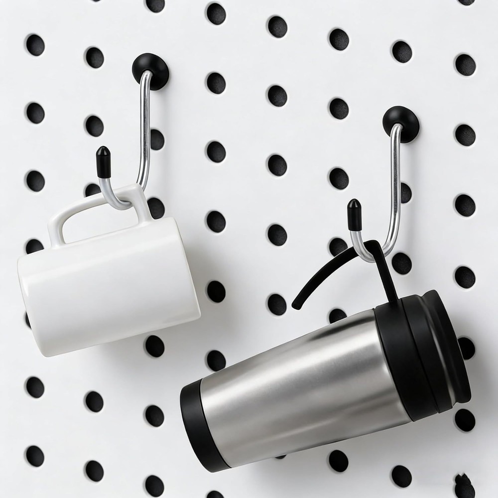 Pegboard Hook Locks, for Stopping Hooks from Falling Off, 60PCS, Black
